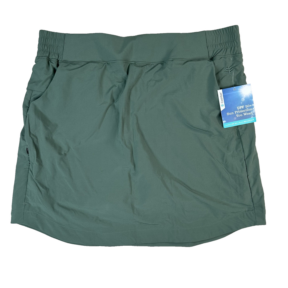Coolibar Women's Performance Pika Travel Skort Green Size XL Pickleball Golf